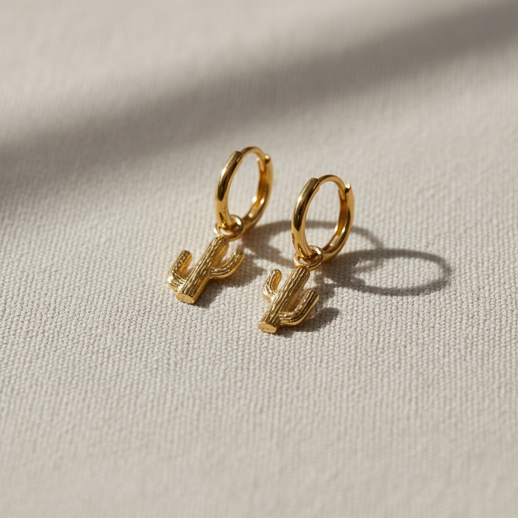 CACTUS HUGGIE EARRINGS