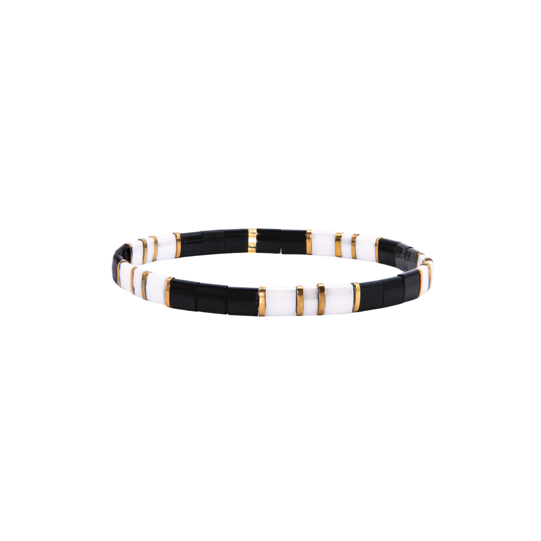 Cipher Tila Bracelet – Miyuki glass bead stretch bracelet – Sugar Bean Jewelry
