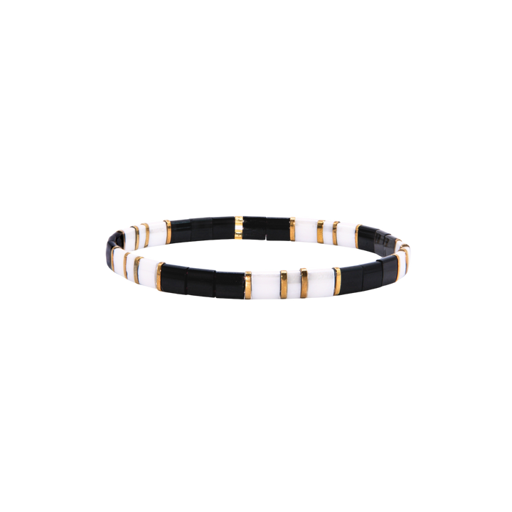 Cipher Tila Bracelet – Miyuki glass bead stretch bracelet – Sugar Bean Jewelry