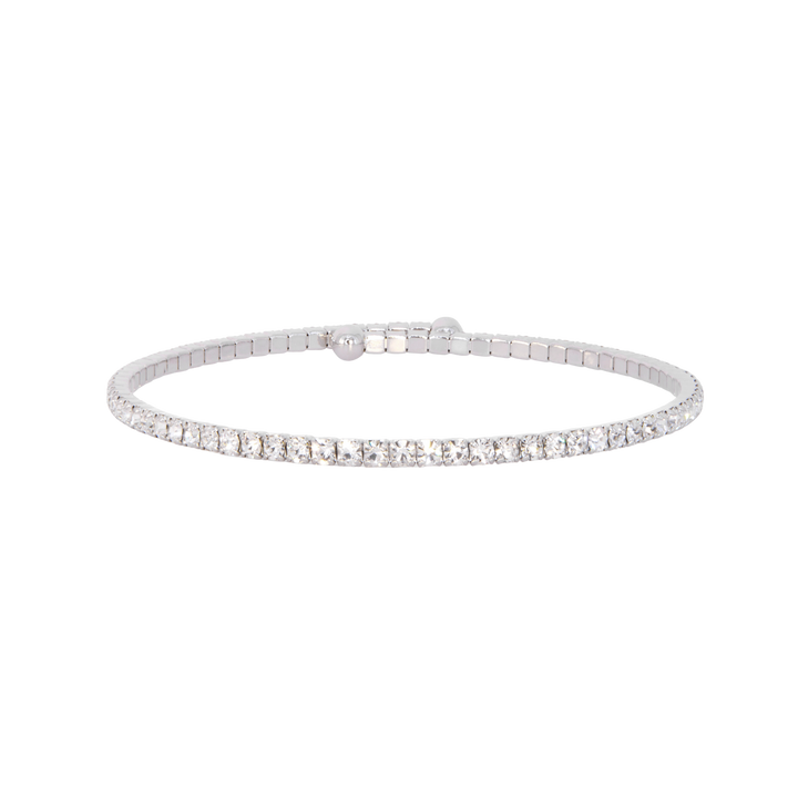 Classic crystal bangle bracelet silver layered – Sugar Bean Jewelry