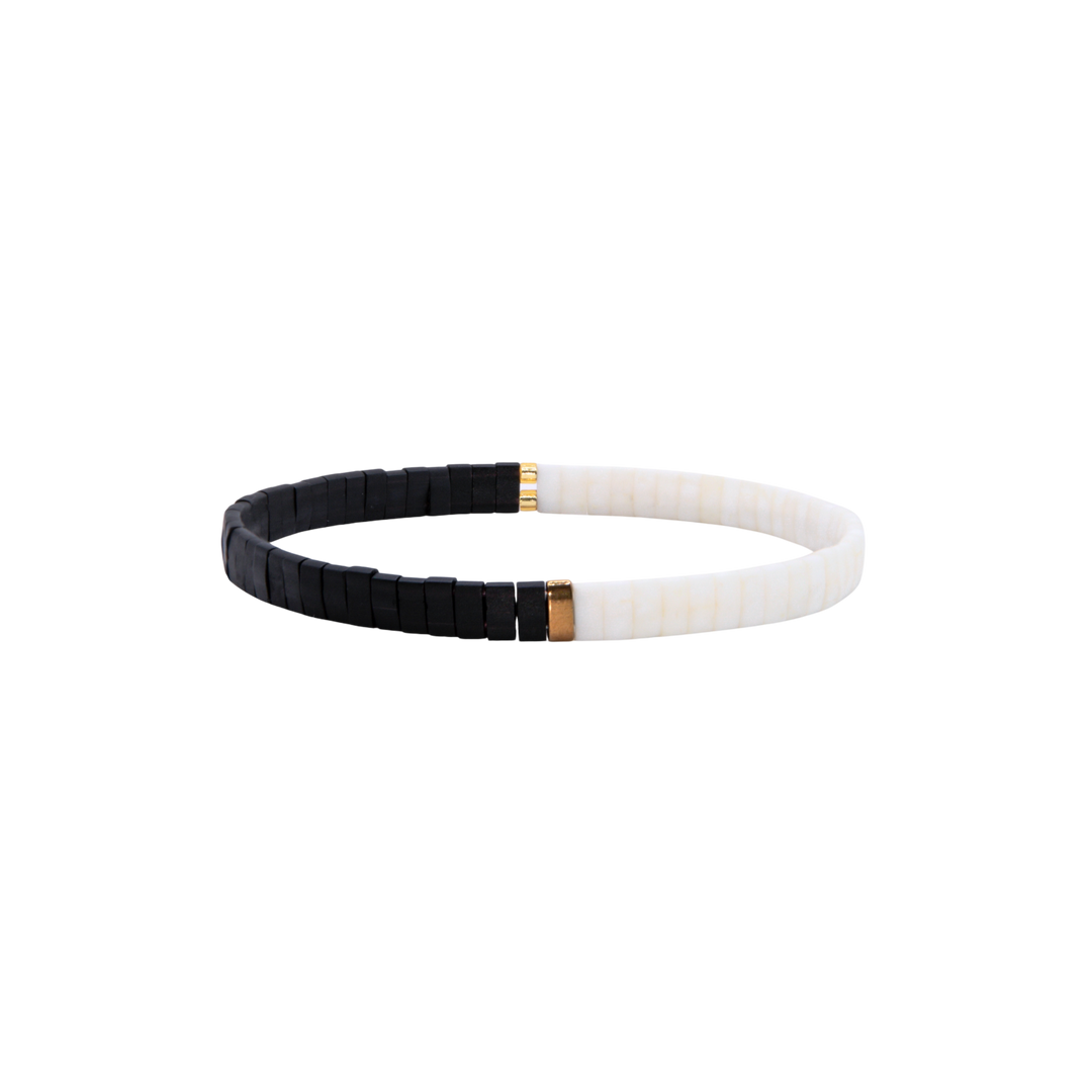 Contrast Tila Bracelet – Miyuki glass bead stretch bracelet – Sugar Bean Jewelry