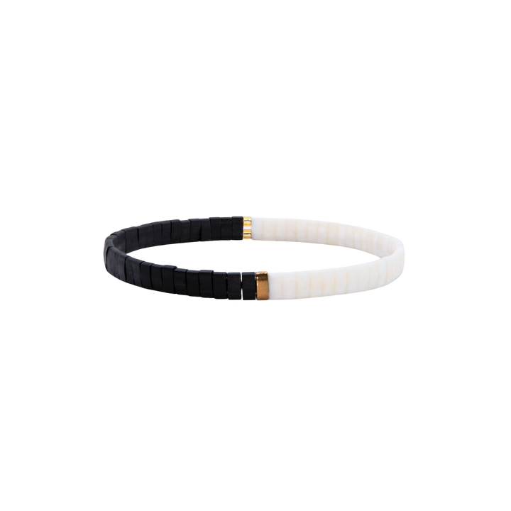 Contrast Tila Bracelet – Miyuki glass bead stretch bracelet – Sugar Bean Jewelry