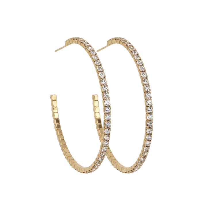 Crystal hoops gold – Sugar Bean Jewelry