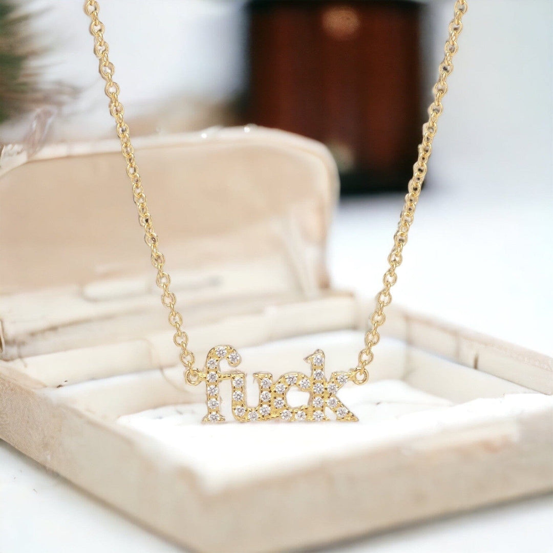 TINY FUCK NECKLACE • DAINTY 14K GOLD & STERLIN (ONLINE EXCLUSIVE)