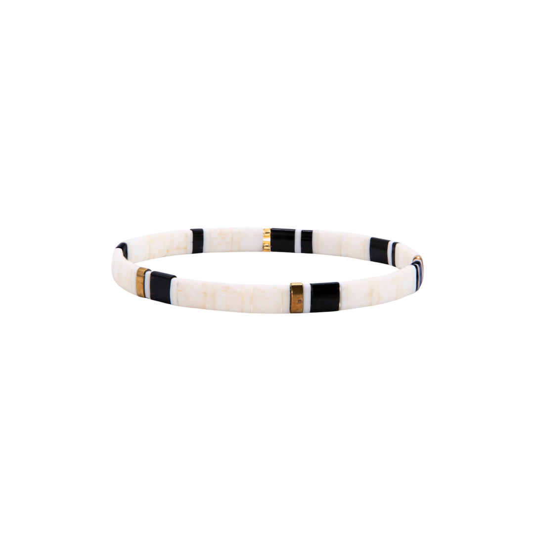 Domino Tila Bracelet – Miyuki glass bead stretch bracelet – Sugar Bean Jewelry