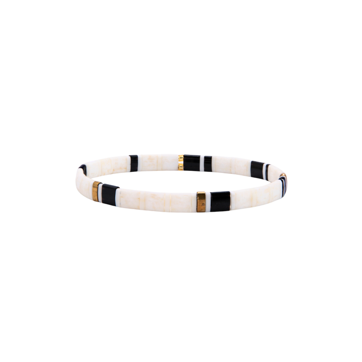 Domino Tila Bracelet – Miyuki glass bead stretch bracelet – Sugar Bean Jewelry