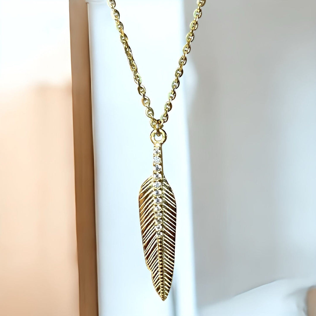 GOLDEN FEATHER NECKLACE