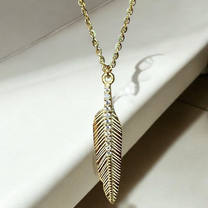 GOLDEN FEATHER NECKLACE