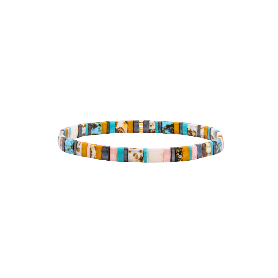 Free Spirit Tila Bracelet – Miyuki glass bead stretch bracelet – Sugar Bean Jewelry