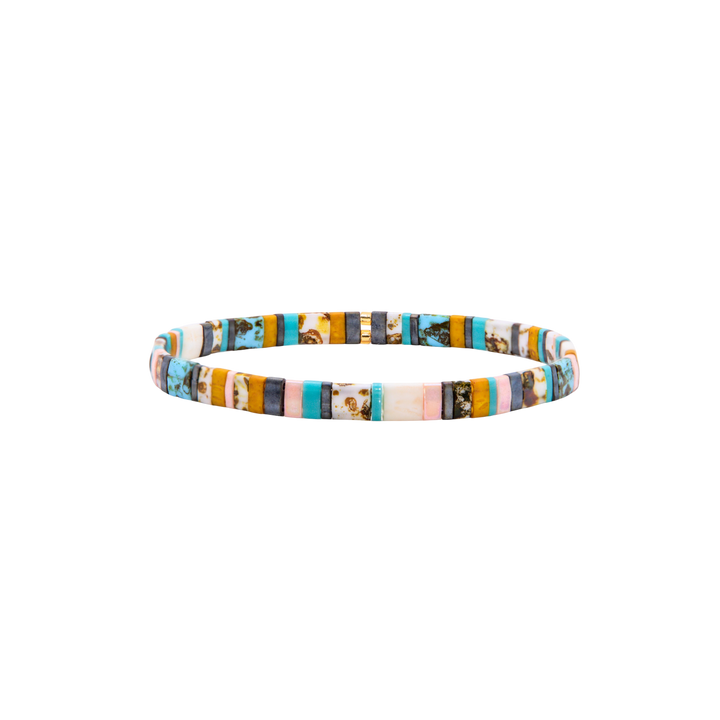 Free Spirit Tila Bracelet – Miyuki glass bead stretch bracelet – Sugar Bean Jewelry