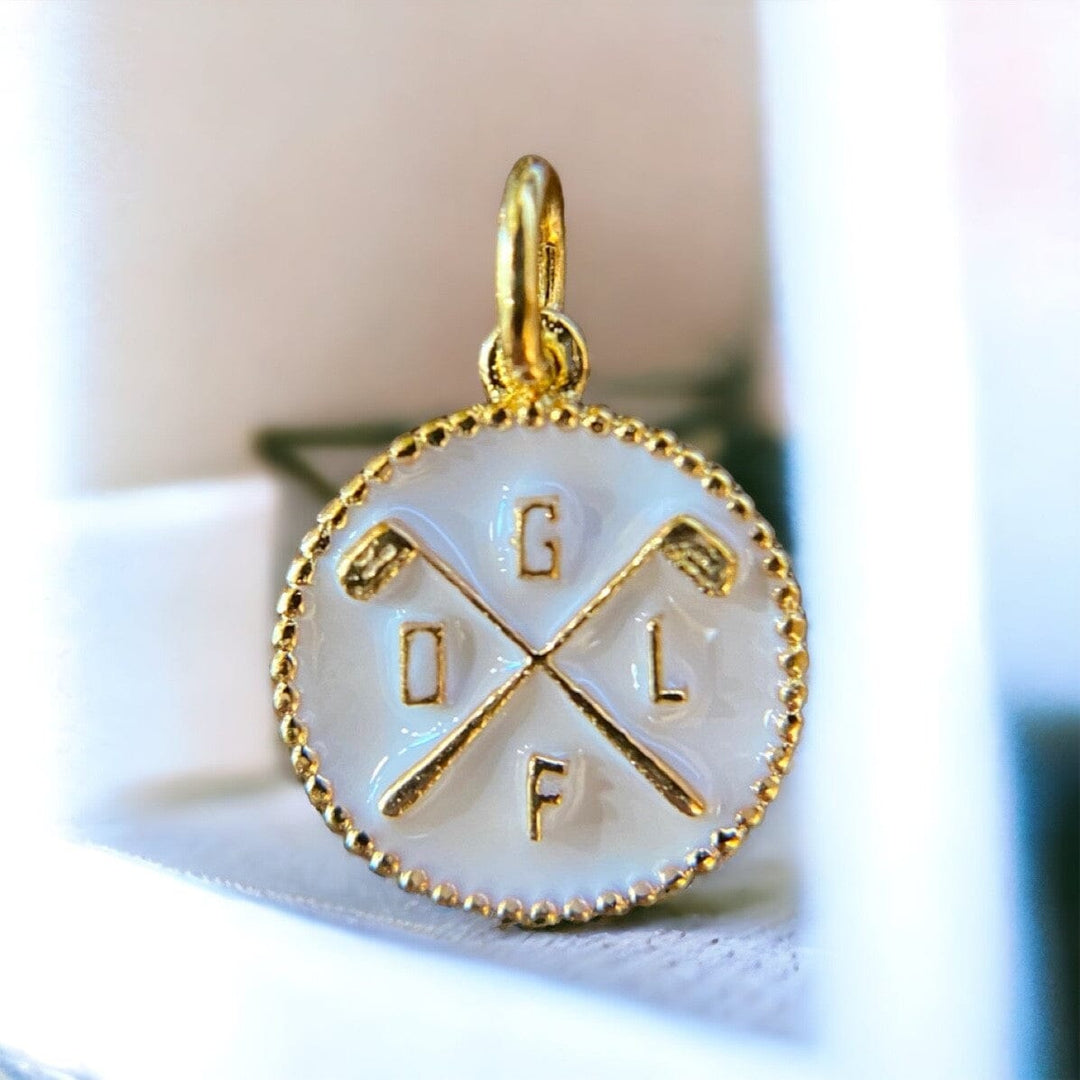 GOLF NECKLACE CHARM WHITE