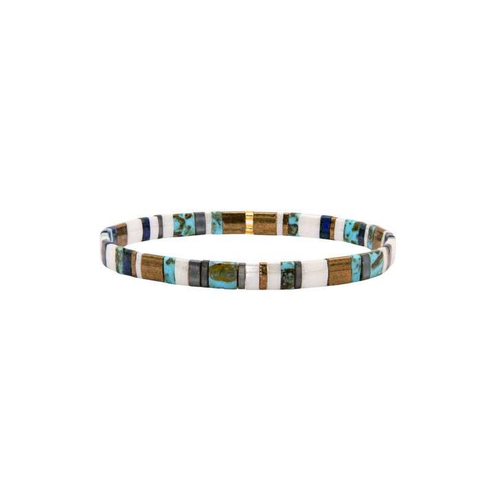 Harbor Tila Bracelet – Miyuki glass bead stretch bracelet – Sugar Bean Jewelry