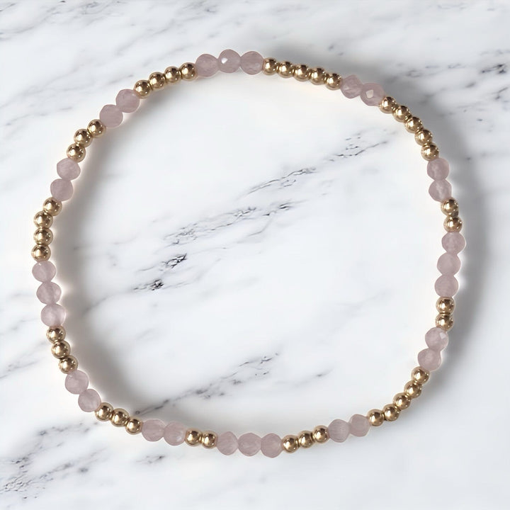 Hope Bracelet • Rose Quartz & 18k Gold-Filled Beads