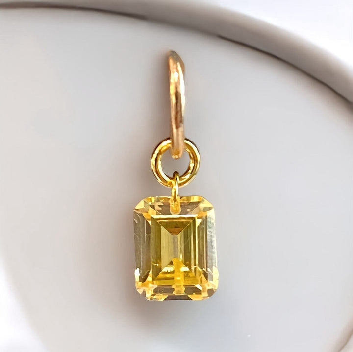 CANARY DRILLED STONE EARRING CHARM