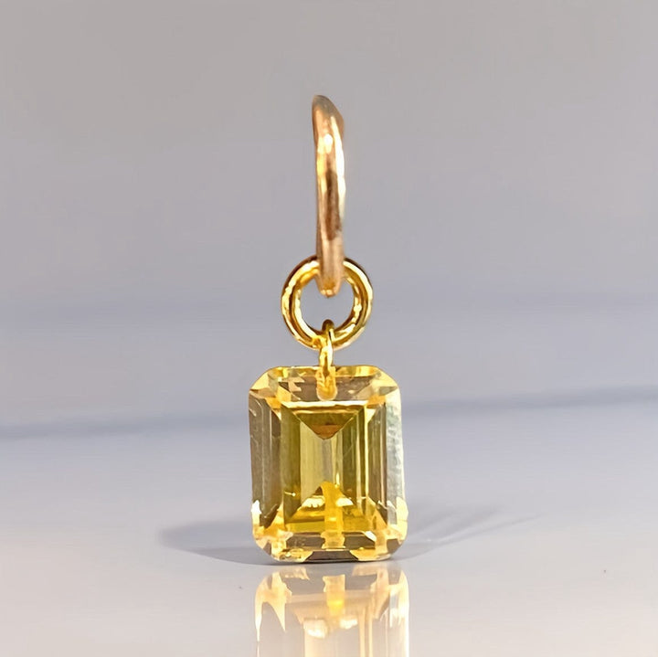 CANARY DRILLED STONE EARRING CHARM