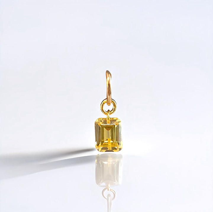 CANARY DRILLED STONE EARRING CHARM