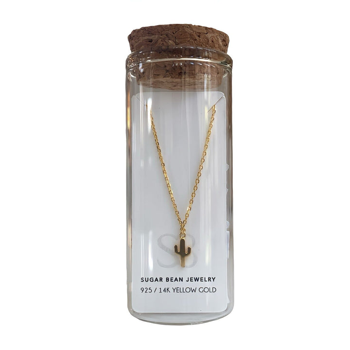 Mini Cactus Necklace – sterling silver cactus pendant necklace – Sugar Bean Jewelry