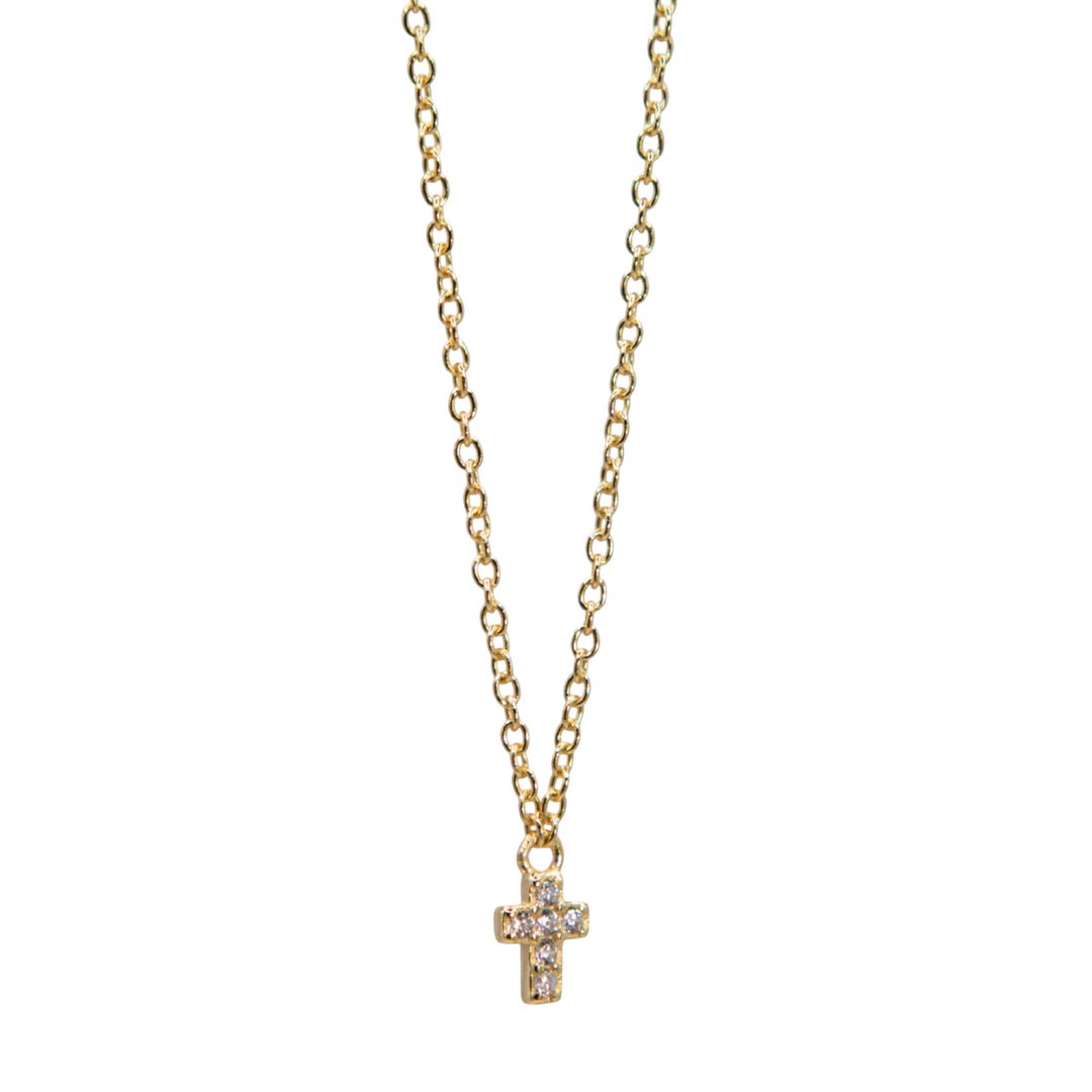 Mini Cross Necklace – sterling silver – Sugar Bean Jewelry
