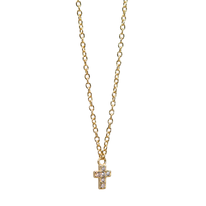 Mini Cross Necklace – sterling silver – Sugar Bean Jewelry