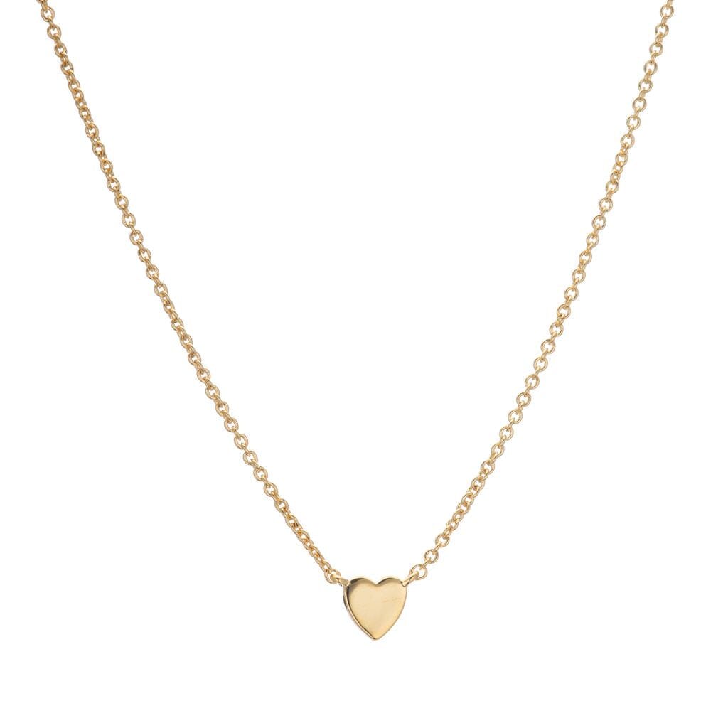 Mini Heart Necklace – solid 14k gold or gold-plated sterling silver – Sugar Bean Jewelry