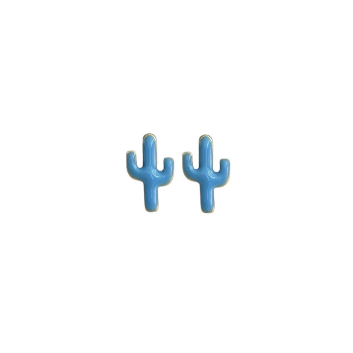 MINI ENAMEL CACTUS STUD EARRINGS