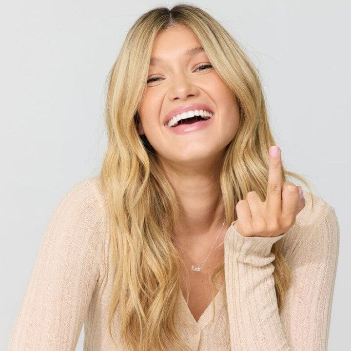 TINY ENAMEL “F*” NECKLACE • DAINTY GOLD-PLATED STERLING • ONLINE EXCLUSIVE