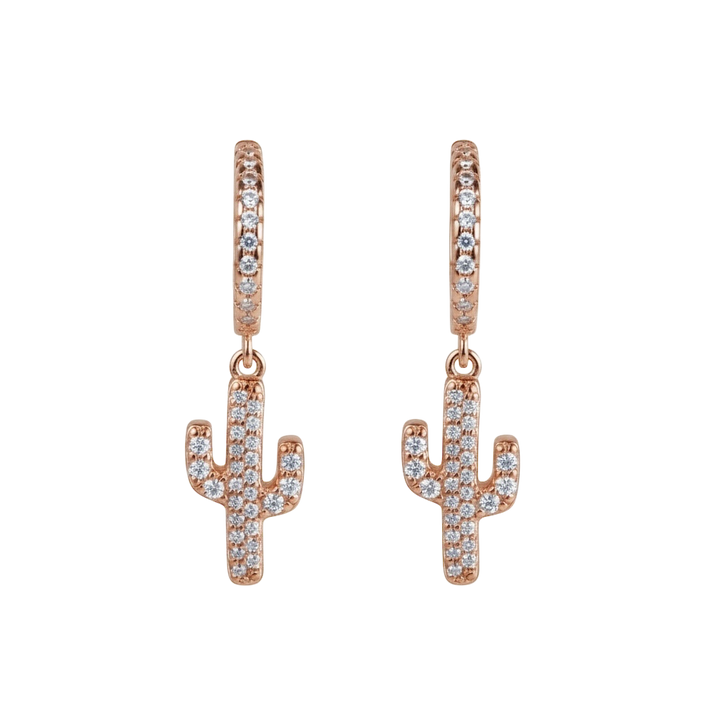 PAVÉ CACTUS HUGGIE EARRINGS