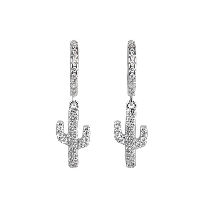 PAVÉ CACTUS HUGGIE EARRINGS
