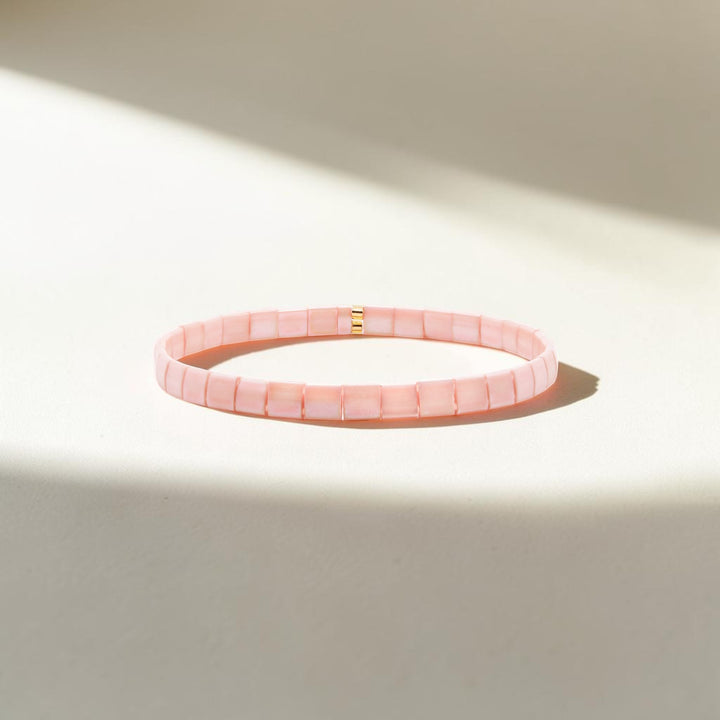 Peach Tila Bracelet in keepsake pouch – gift-ready jewelry – Sugar Bean Jewelry