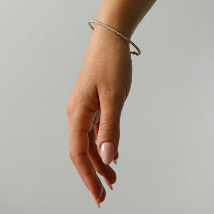 Pink opal classic crystal bangle bracelet stacked – Sugar Bean Jewelry