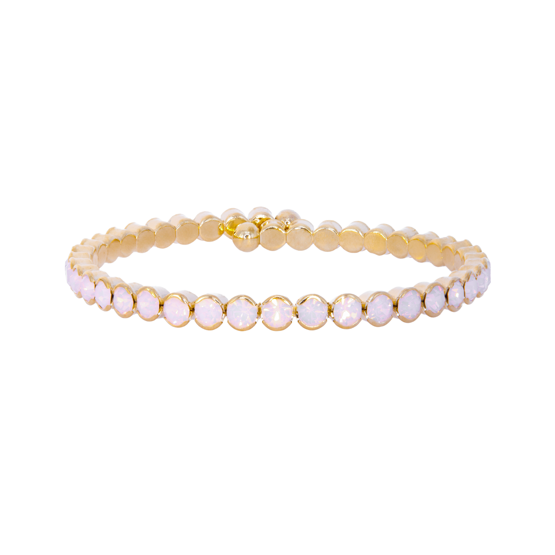 Pink opal statement crystal bangle bracelet – Sugar Bean Jewelry