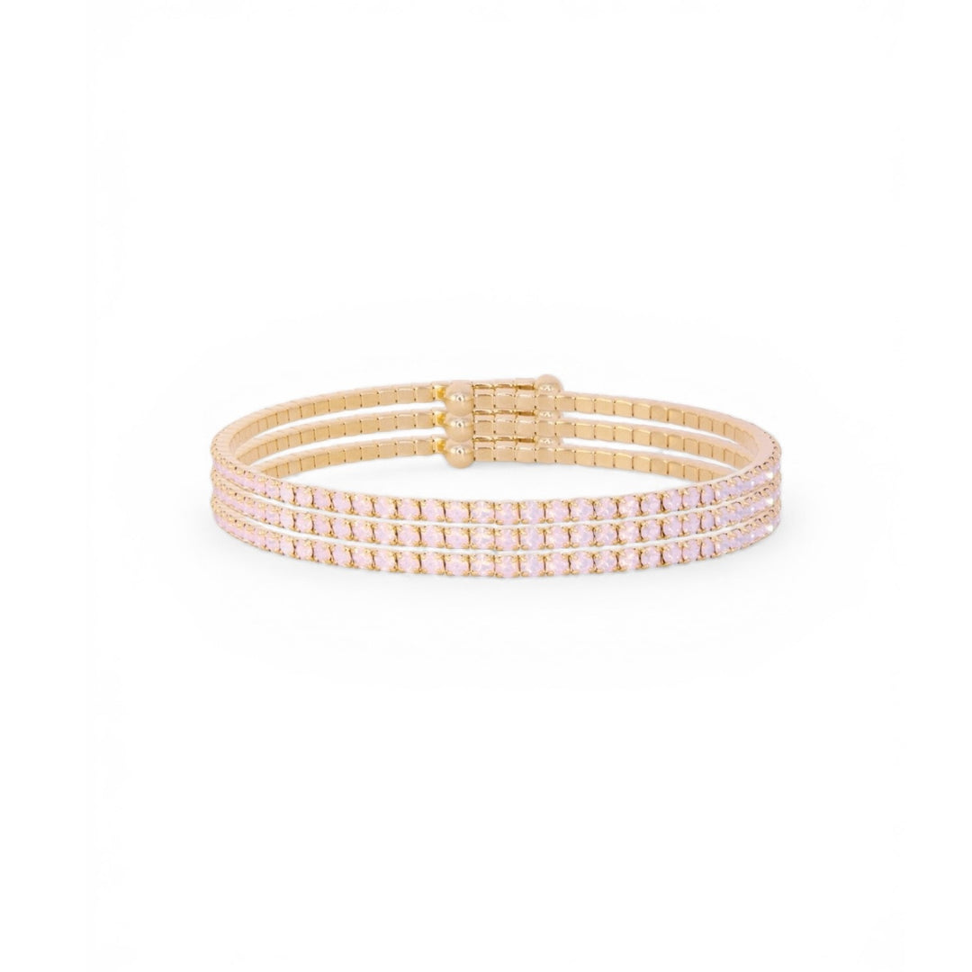 CLASSIC CRYSTAL BANGLE STACK - PINK OPAL