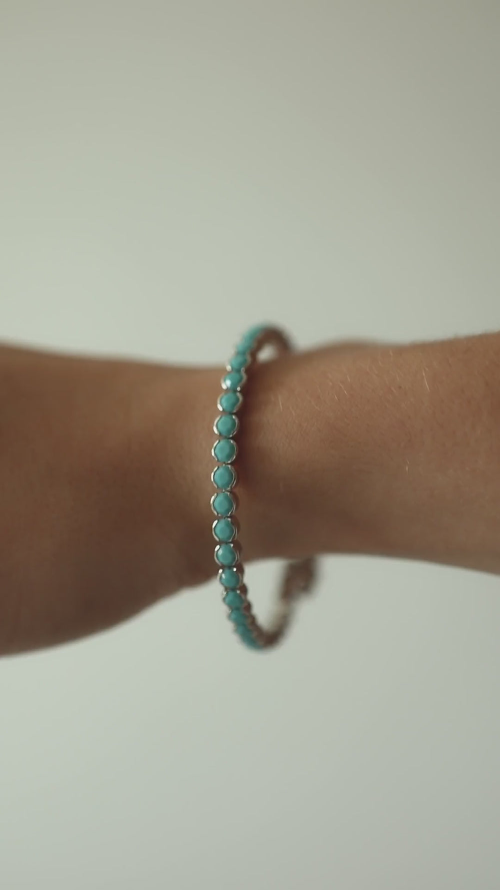 Turquoise silver crystal bangles video