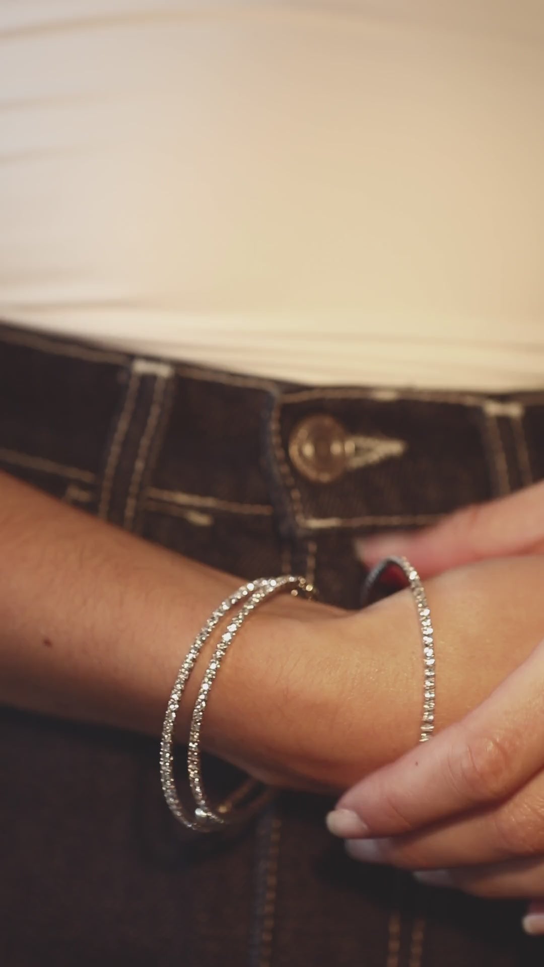 Clear crystal bangle silver video