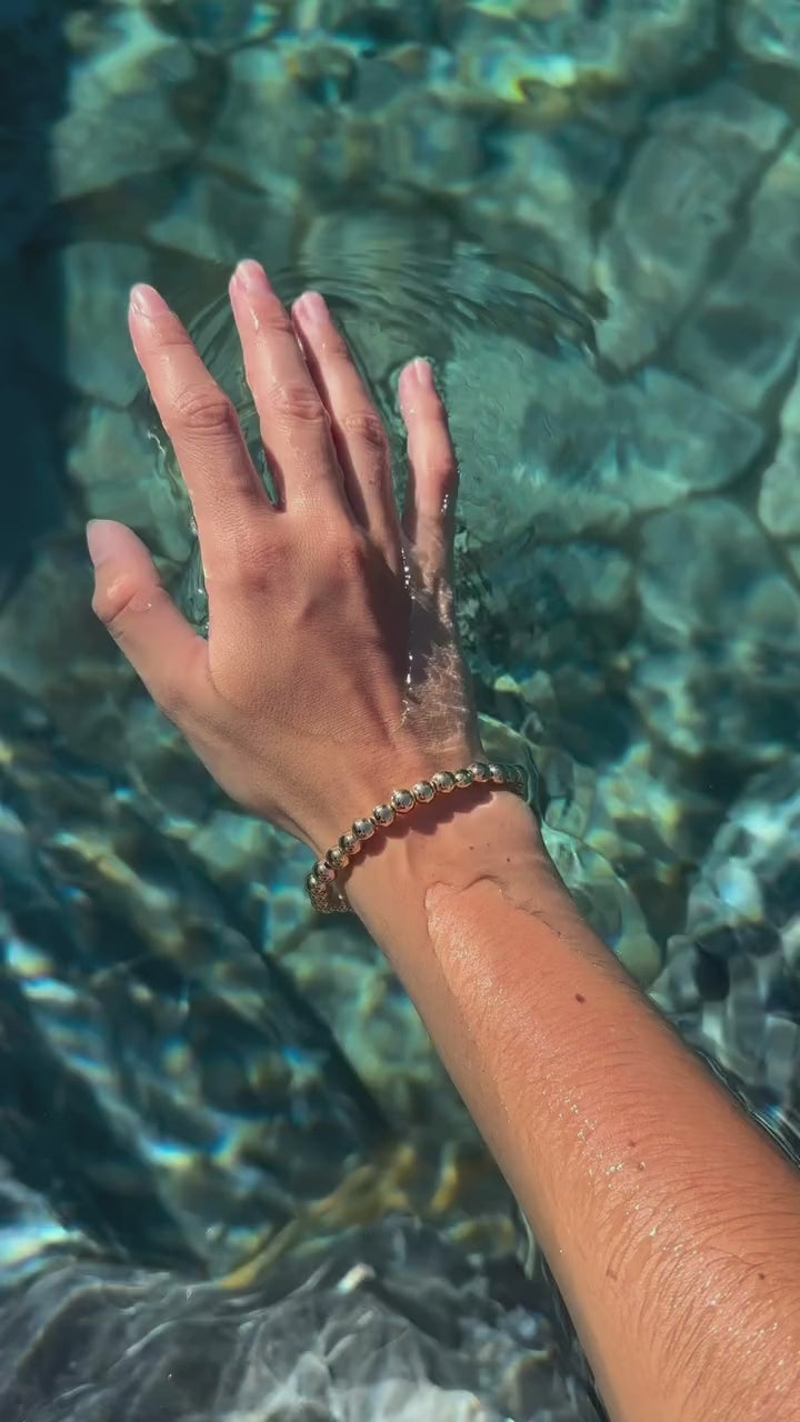 Steadfast gold filled bracelets styled and stacked, waterproof everyday wear – Sugar Bean Jewelry
