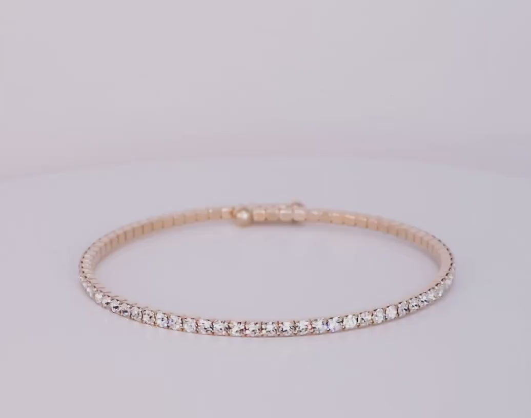Classic crystal bangle bracelet gold – Sugar Bean Jewelry