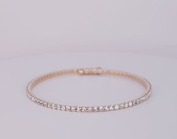 Classic crystal bangle bracelet gold – Sugar Bean Jewelry