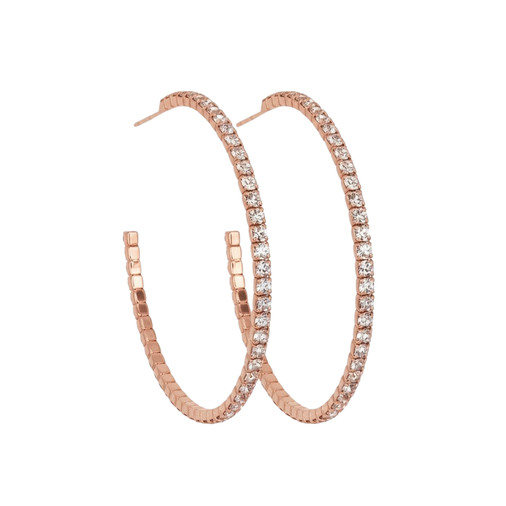 Rose gold crystal hoop earrings – Sugar Bean Jewelry