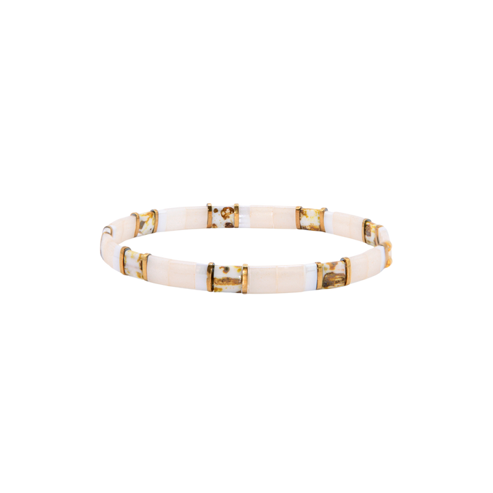 Sandbar Tila Bracelet – Miyuki glass bead stretch bracelet – Sugar Bean Jewelry