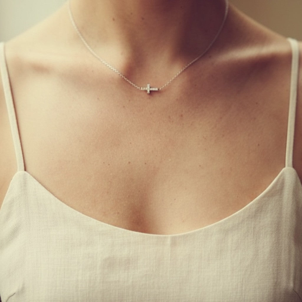 SIDEWAYS CROSS NECKLACE