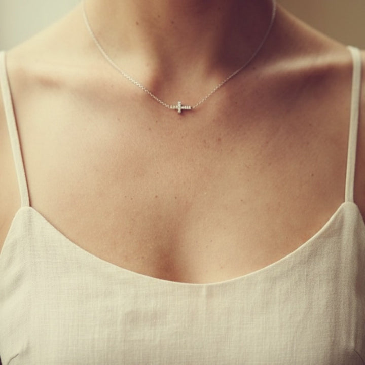 SIDEWAYS CROSS NECKLACE