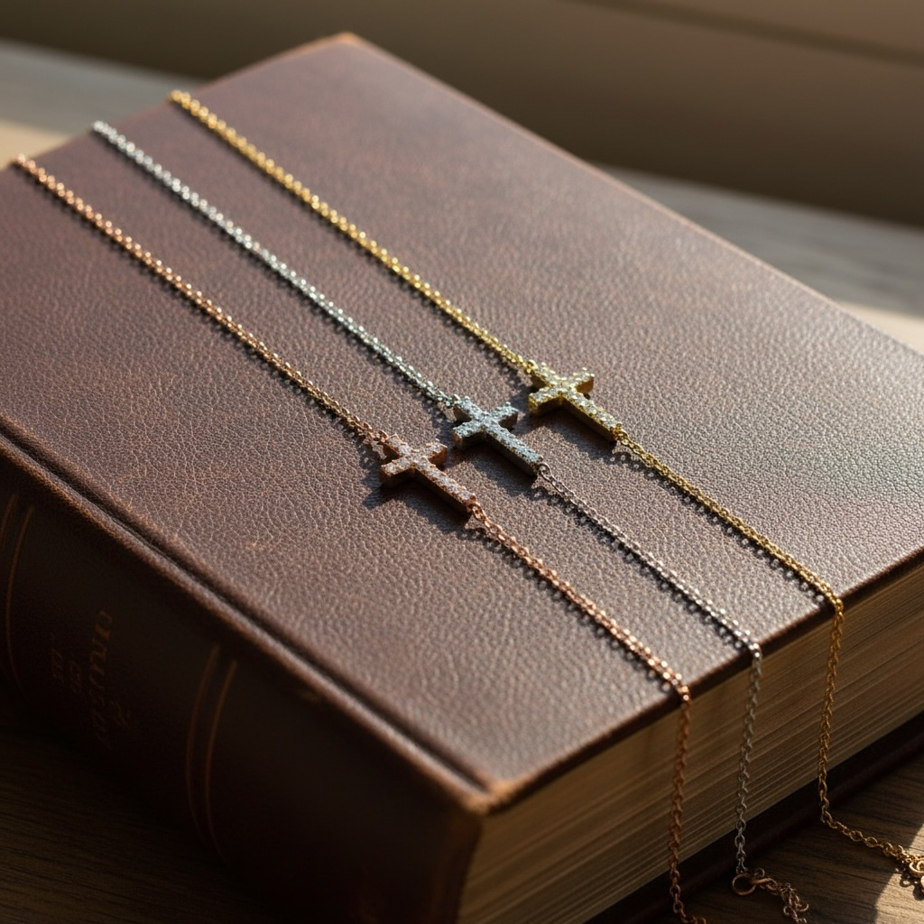 SIDEWAYS CROSS NECKLACE