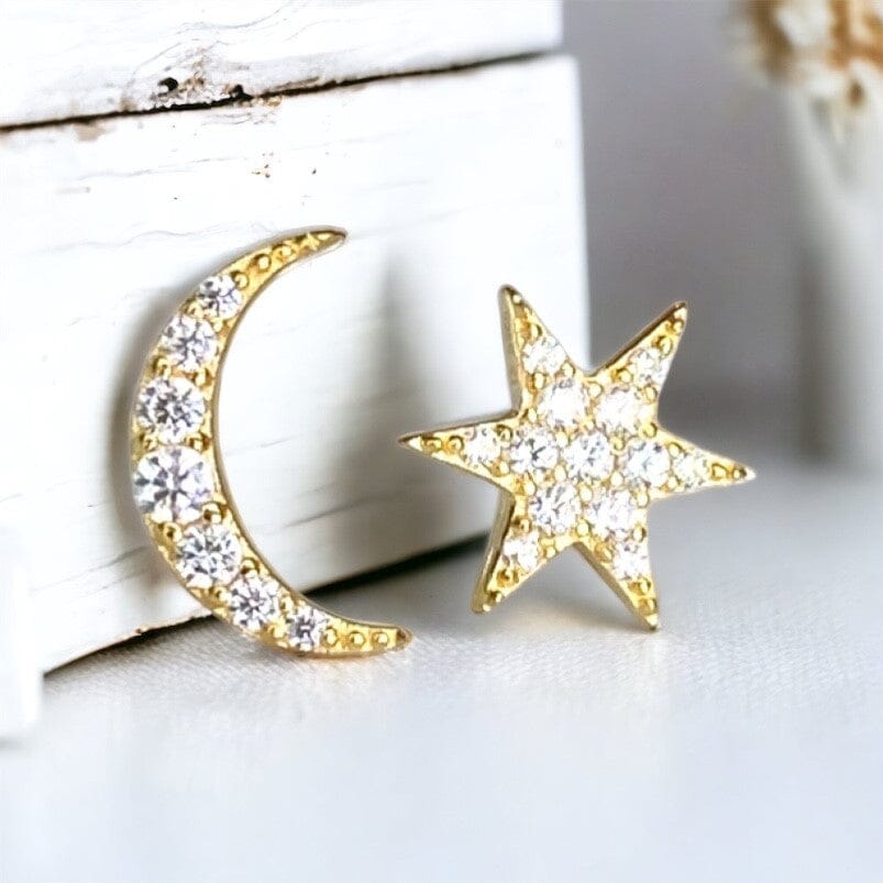 STAR AND MOON STUDS