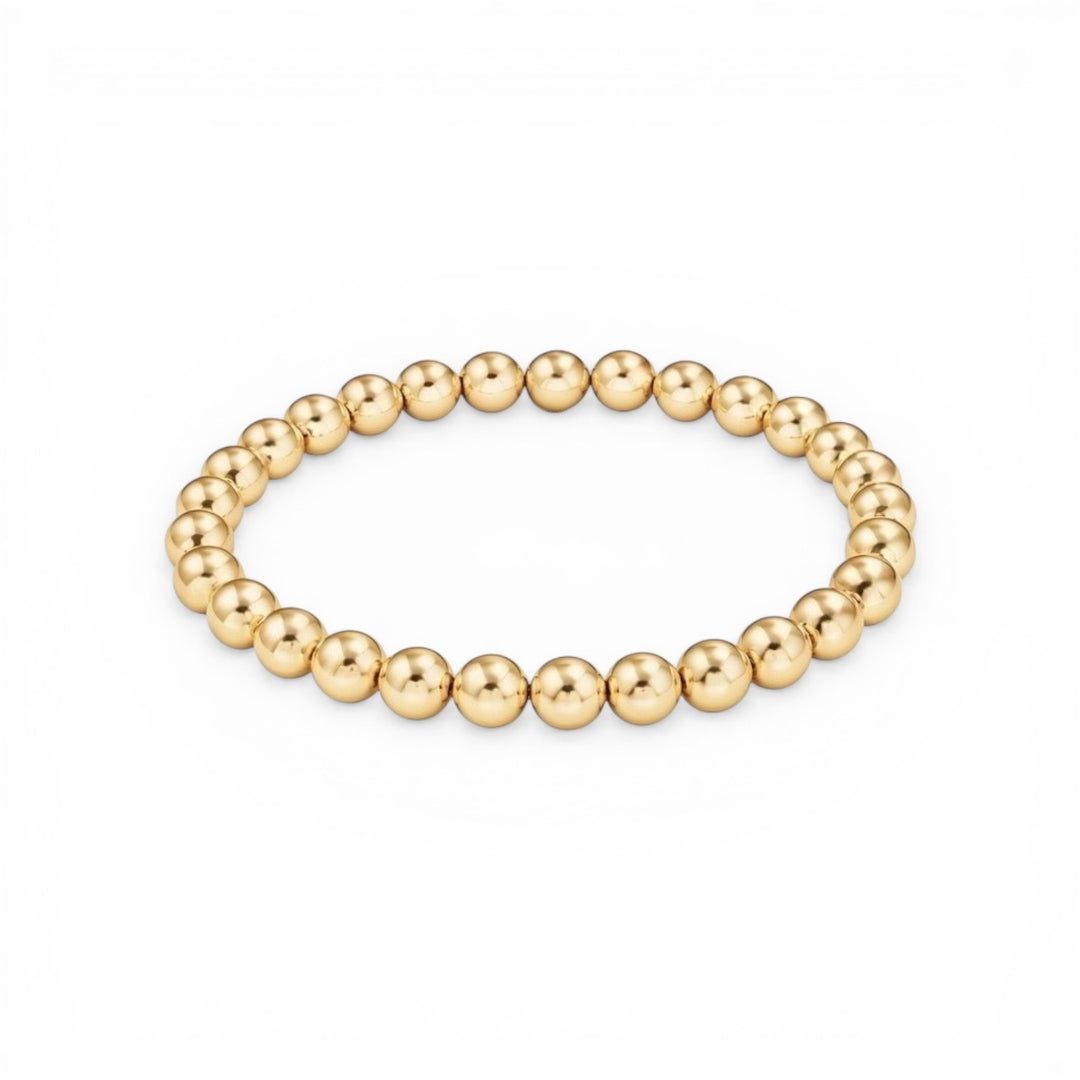 Steadfast 6mm gold filled bracelet close up – Sugar Bean Jewelry