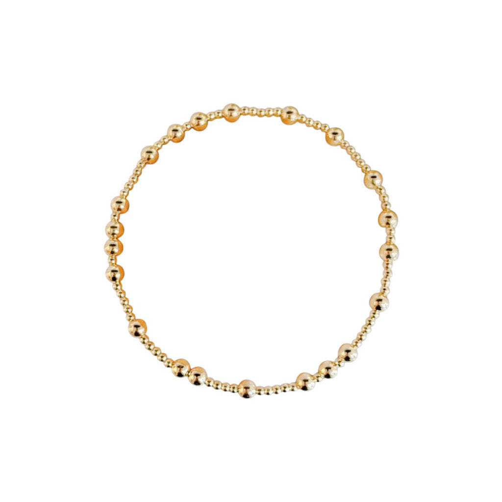 Steadfast Flow Gold Filled Bracelet – 14k gold filled beaded stretch bracelet – Sugar Bean Jewelry