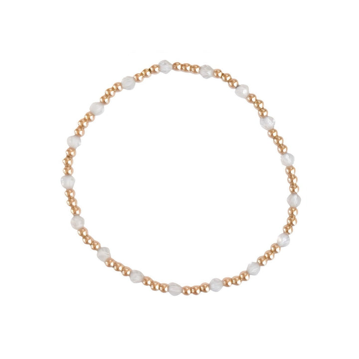 Steadfast Glow Gold Filled Bracelet – 14k gold filled beads with moonstone – Sugar Bean Jewelry