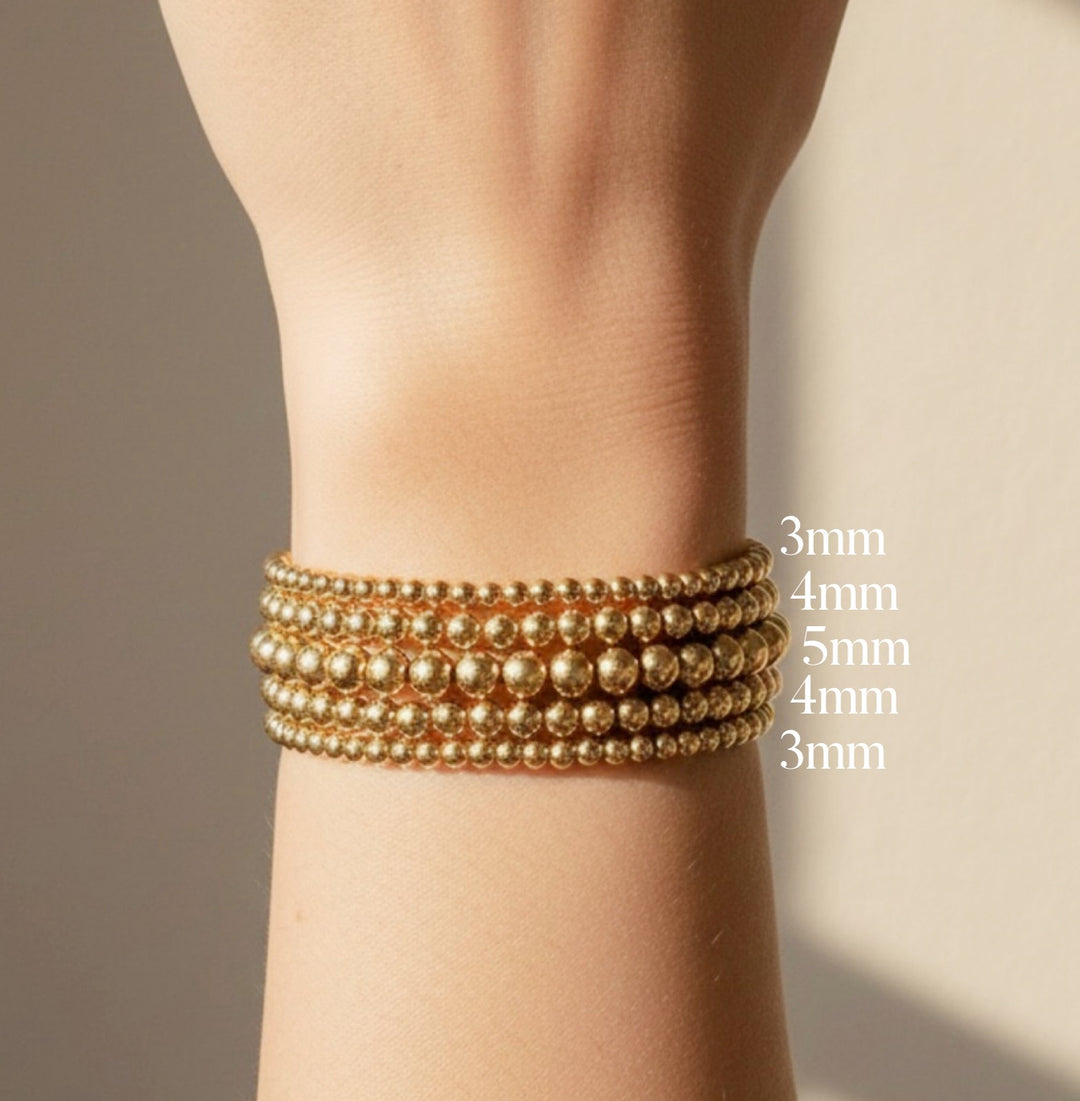 Steadfast gold filled bracelet 3mm 4mm 5mm stack – Sugar Bean Jewelry