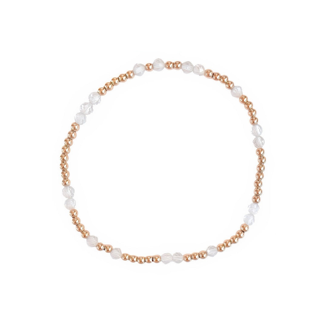 Steadfast Luna Gold Filled Bracelet – 14k gold filled beads with moonstone – Sugar Bean Jewelry