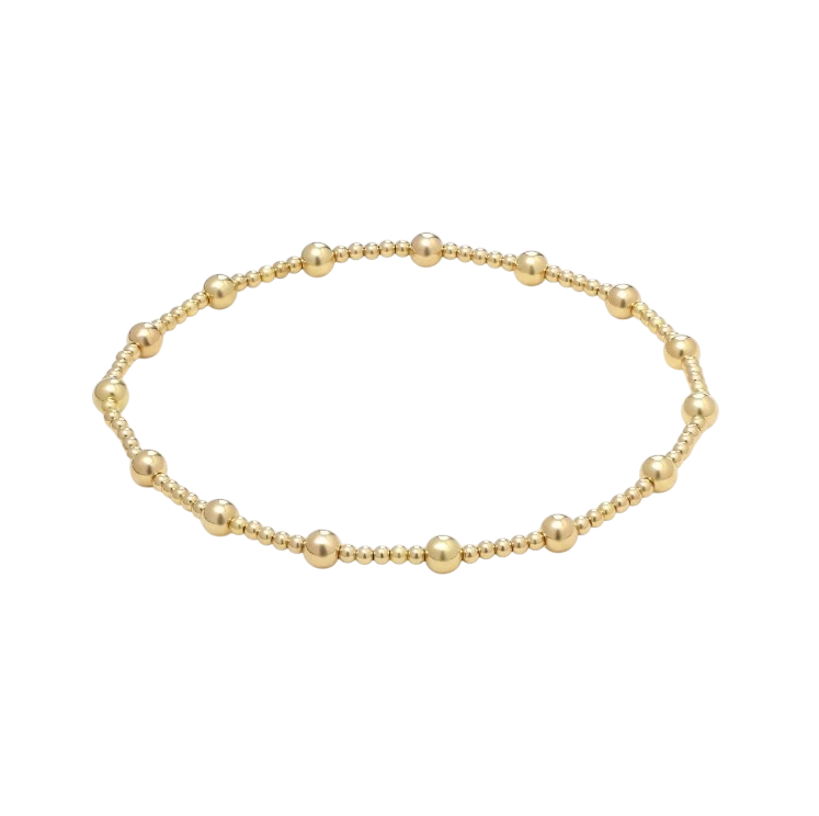 Steadfast Pulse Gold Filled Bracelet – alternating 2mm and 4mm gold filled beads – Sugar Bean Jewelry