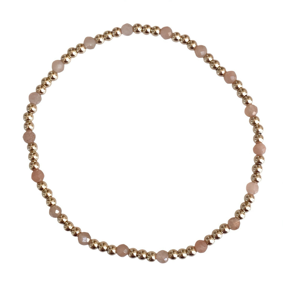 Steadfast Soleil gold filled bracelet with sunstone, detail – Sugar Bean Jewelry